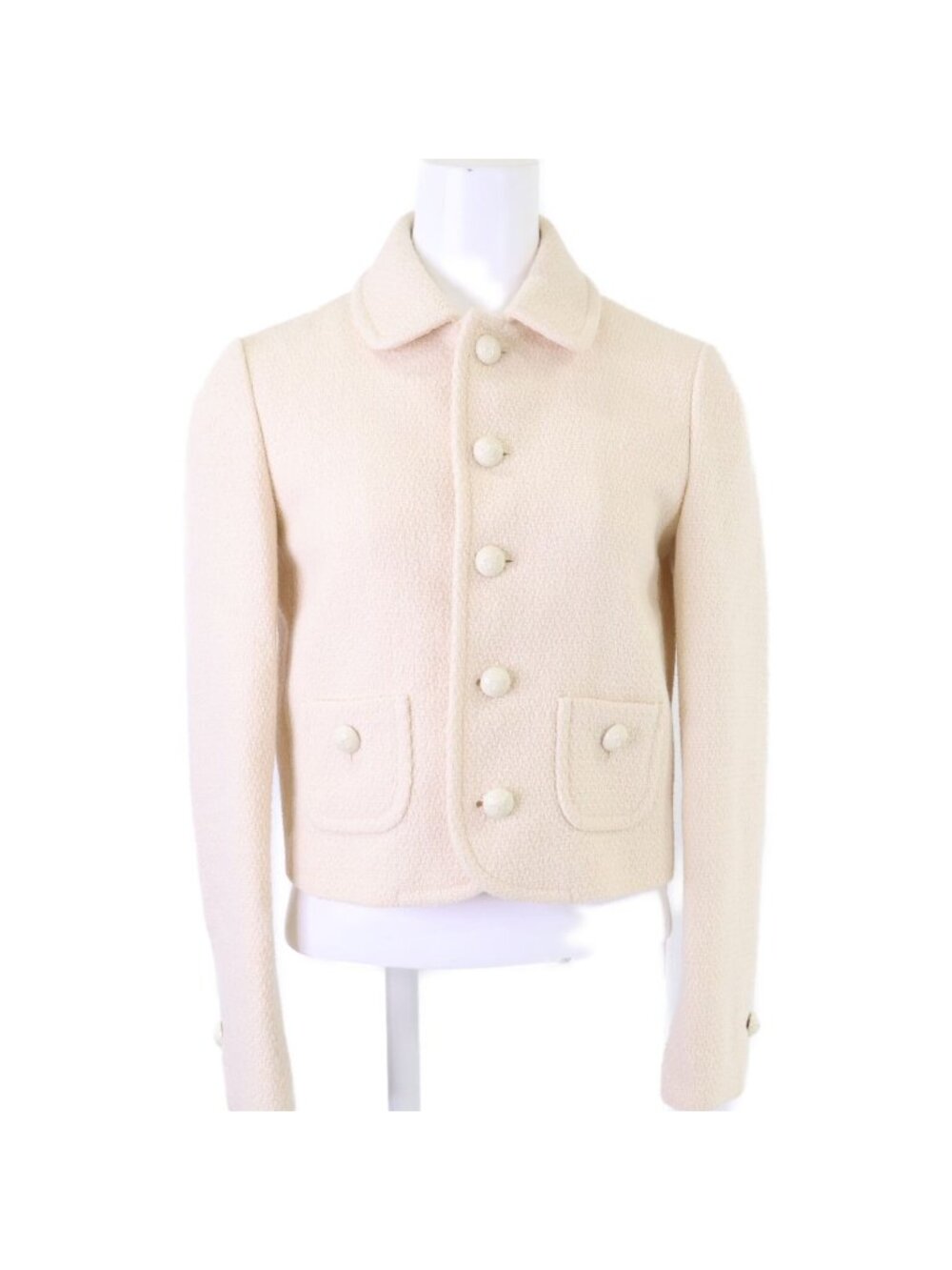 Celine Triomphe Button Cashmere Mixed Tweed Jacket 34